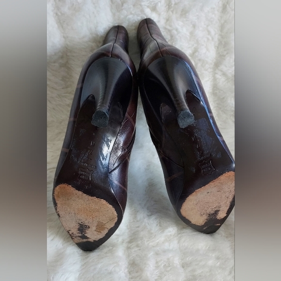 Mia Spiga size 7 brown croc leather texture - Picture 5 of 5